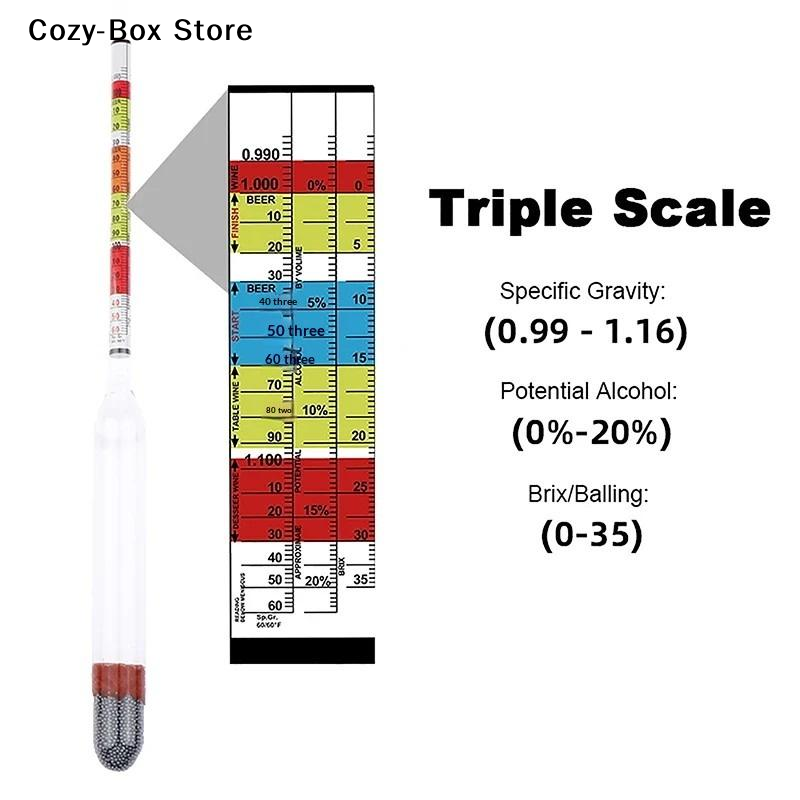 Wine Beer Cider - [ZY] 1 Stück 3-Skala-Hydrometer für Wein,