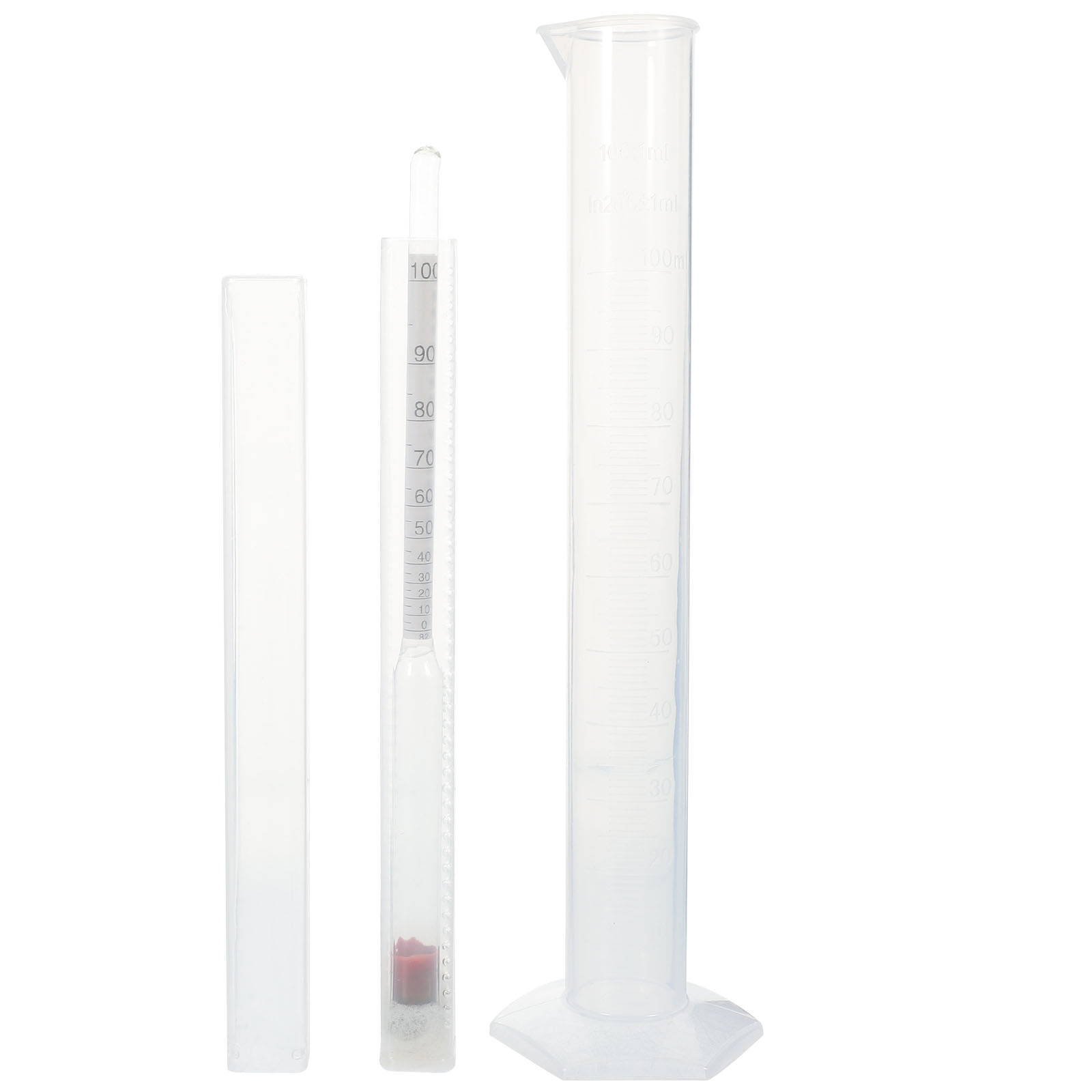 Wine Beer Cider - 1 Set Dreifach-Hydrometer für Weinherstellung, Anfänger-Alkoholtester,