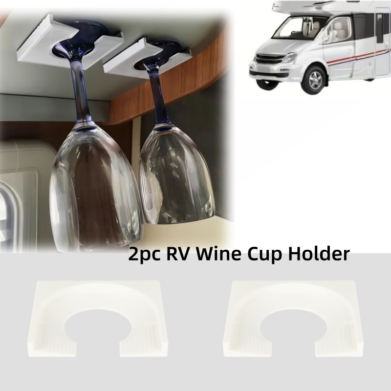 Wine & Beer Hydrometer - 2-teiliger Weinbecherhalter für Wohnmobile mit selbstklebendem