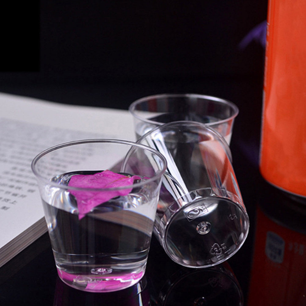 Wine Beer Tasting - 50 Stück Transparente Einweg-Probierbecher aus Hartplastik,