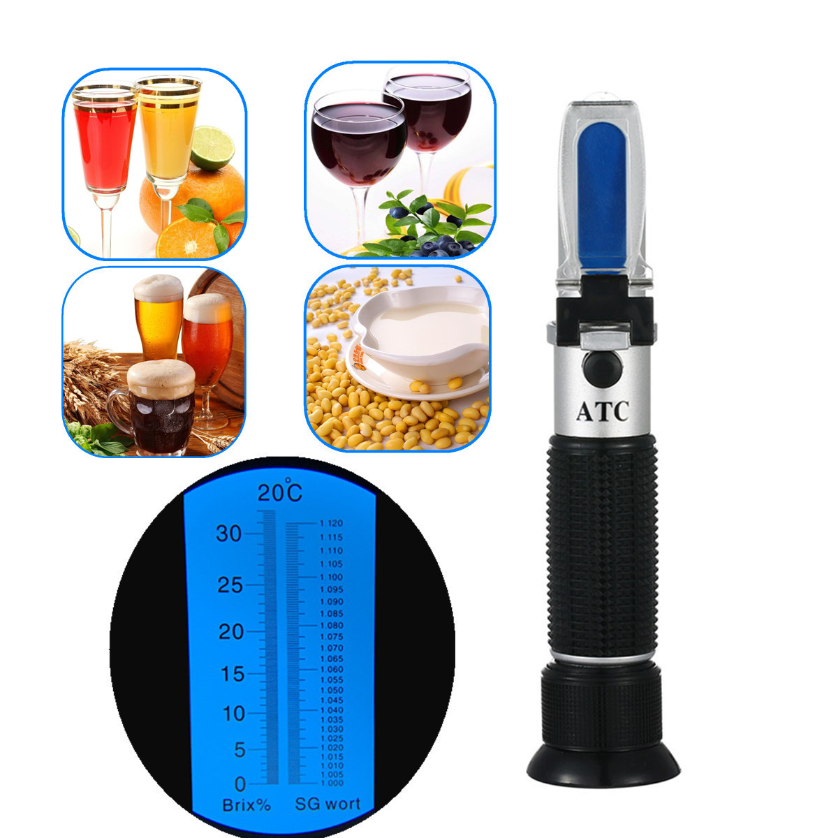 Wine To Beer Alcohol - Refraktometer 0-32 % Brix Bierbrauerei Würze