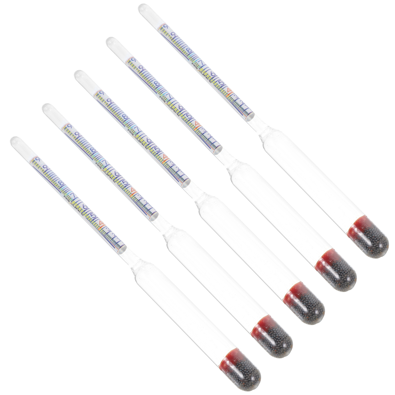 Wine To Beer Alcohol - 5-teiliges Alkoholmeter-Set aus Glas für Bier-