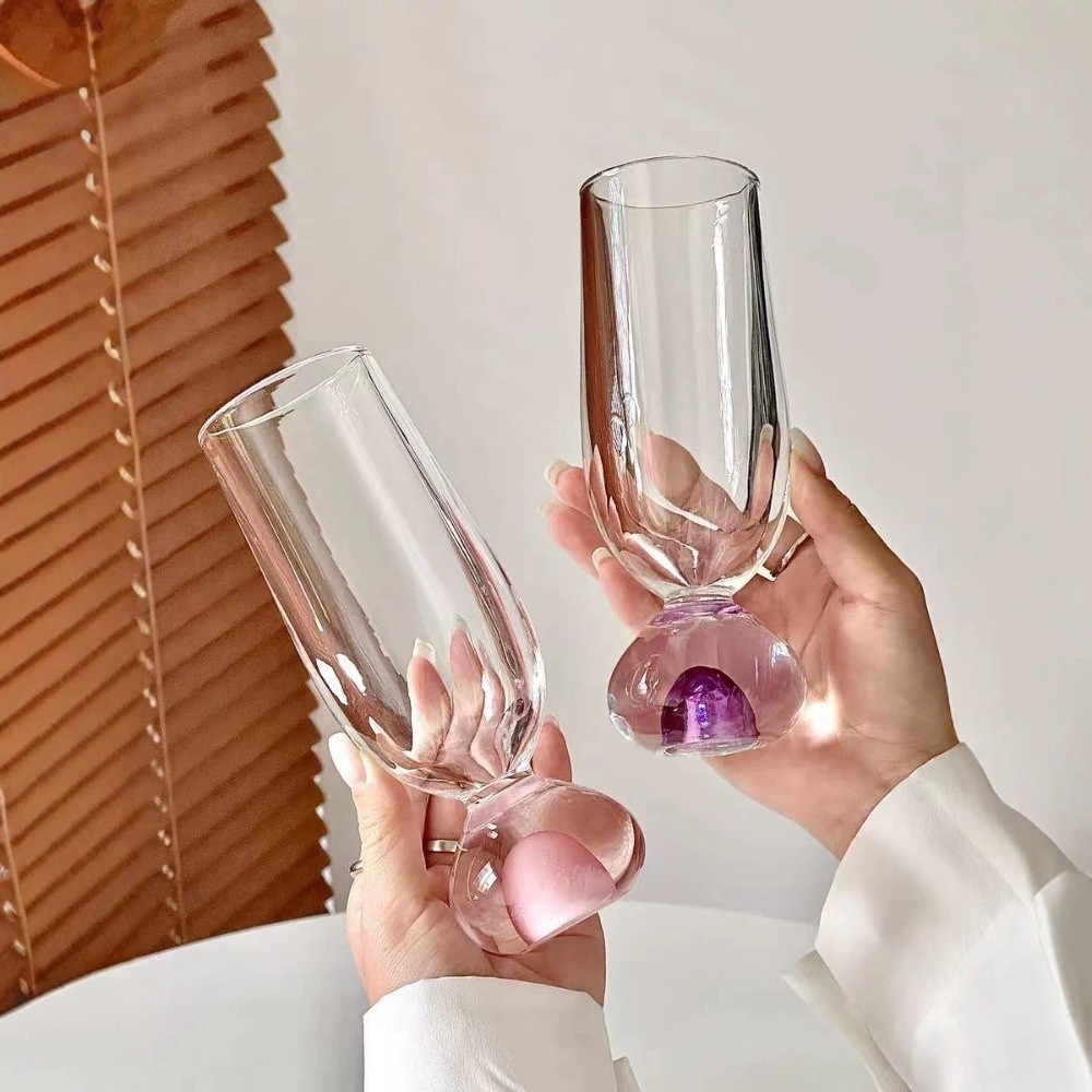 Wine Beer Tasting - Kreativer Runder Glasbecher mit Stiel Exquisiter