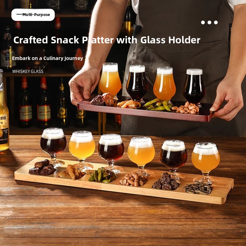 Wine Beer Tasting - Whiskey- und Weinverkostungskarten-Halter, Kristallglas-Bierbecher-Ständer für Probiersitzungen,