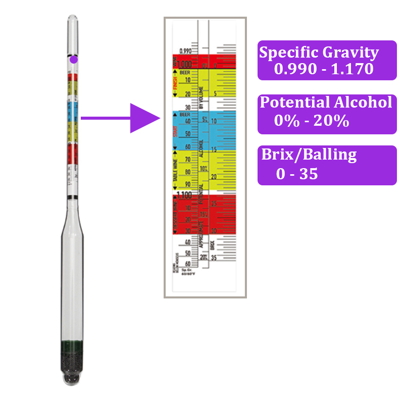 Triple Skala Hydrometer Bier & – Wine Beer Cider Bewertung und Preis
